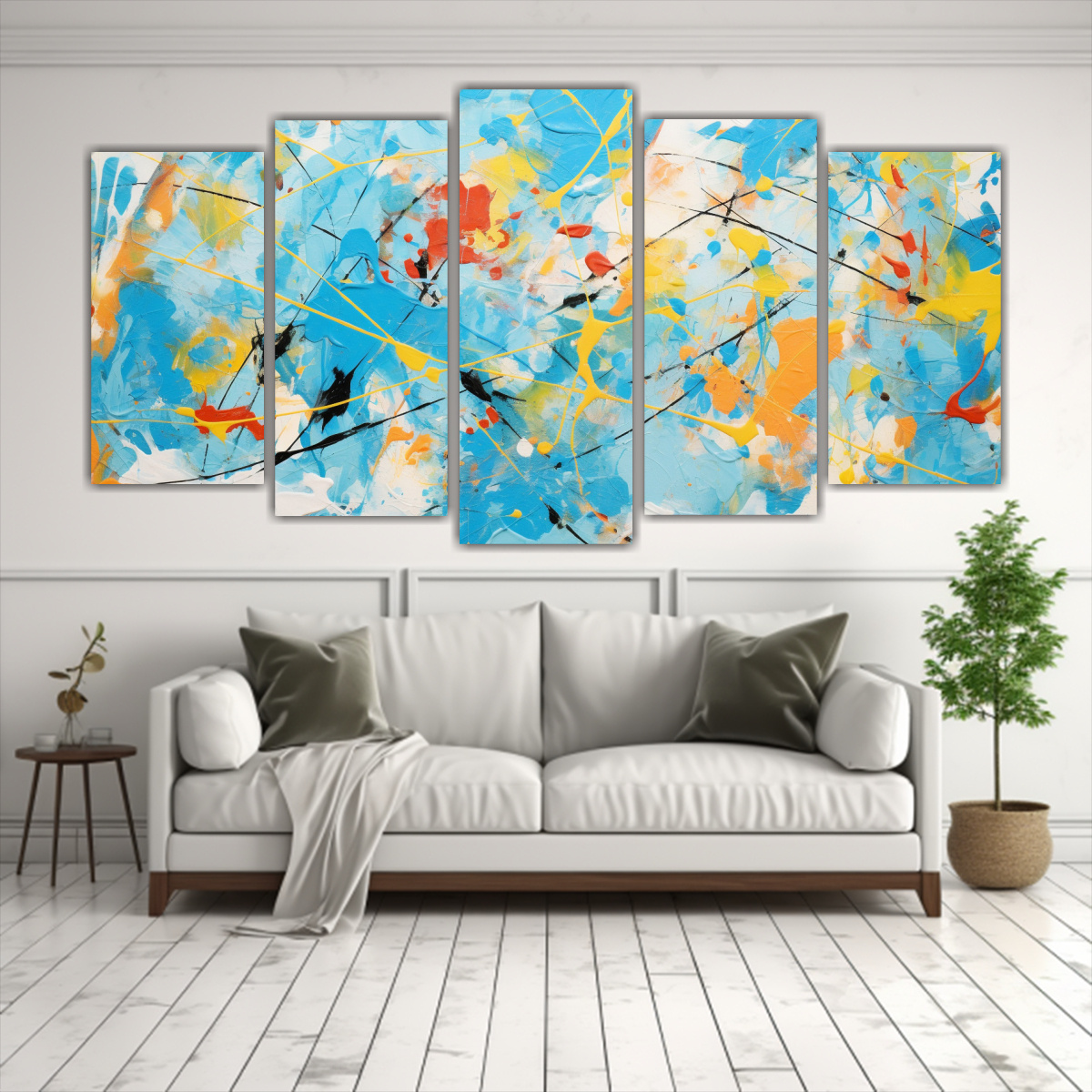PINTURA DECORATIVA ESTILO JACKSON POLLOCK CON 250X125 CM - 2