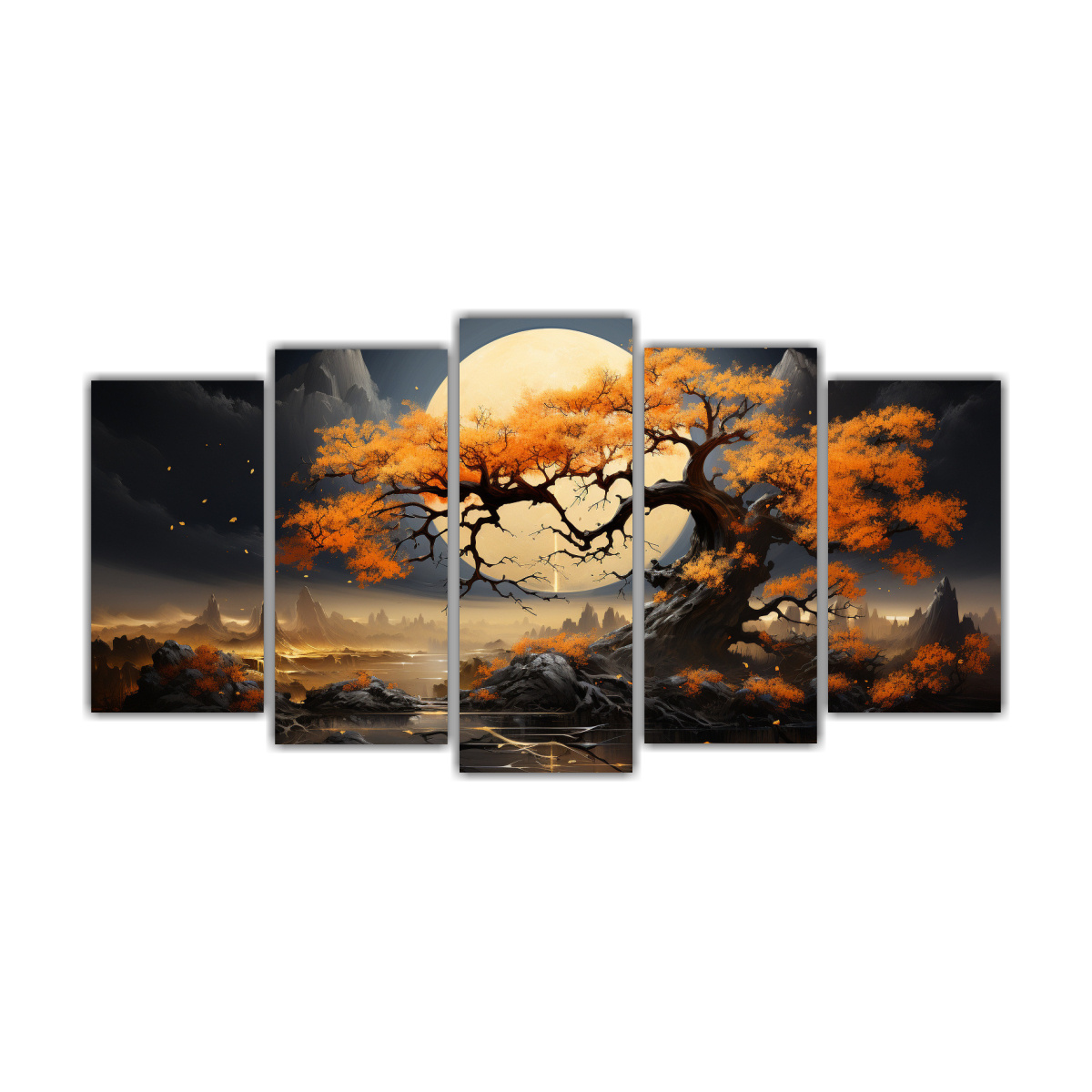 PINTURAS DE AMBIENTE NEONOIR EN COLORES ORO Y 150X75 CM - 1