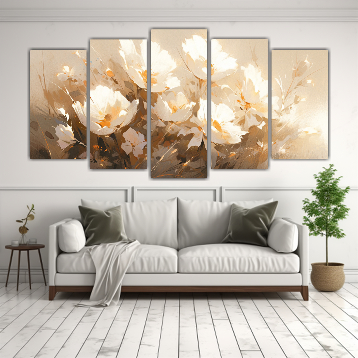 5 TELAS EN BASTIDOR ESTILO GALERÍA TEXTURA A 150X75 CM - 2