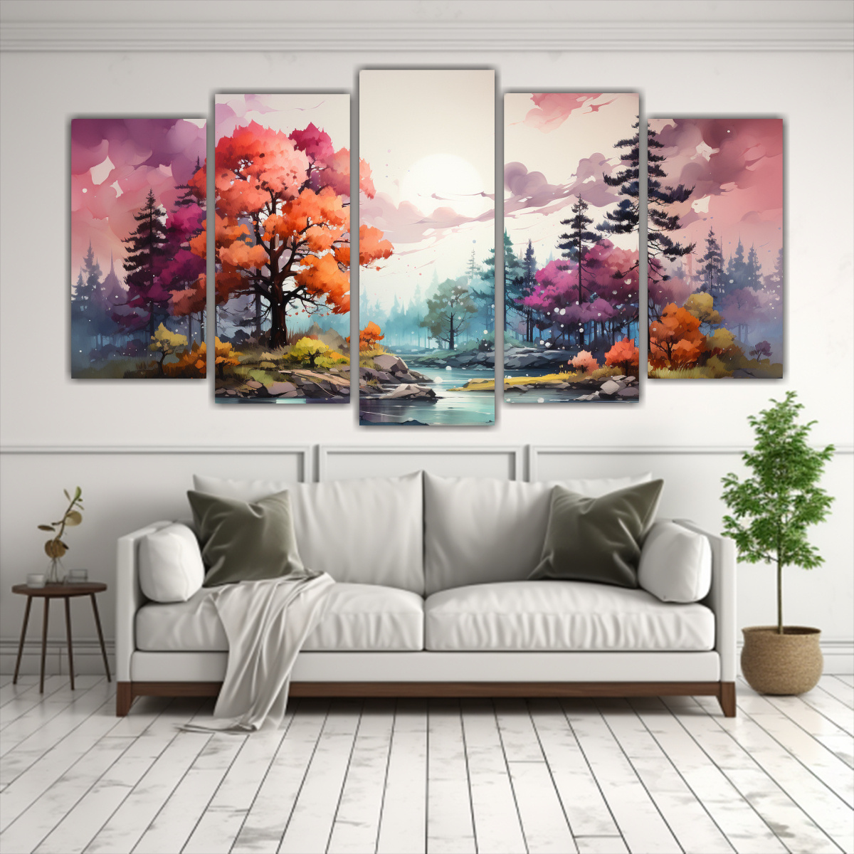 PINTURA DECORATIVA POP ART DE UN PINO EN COLORES 250X125 CM - 2
