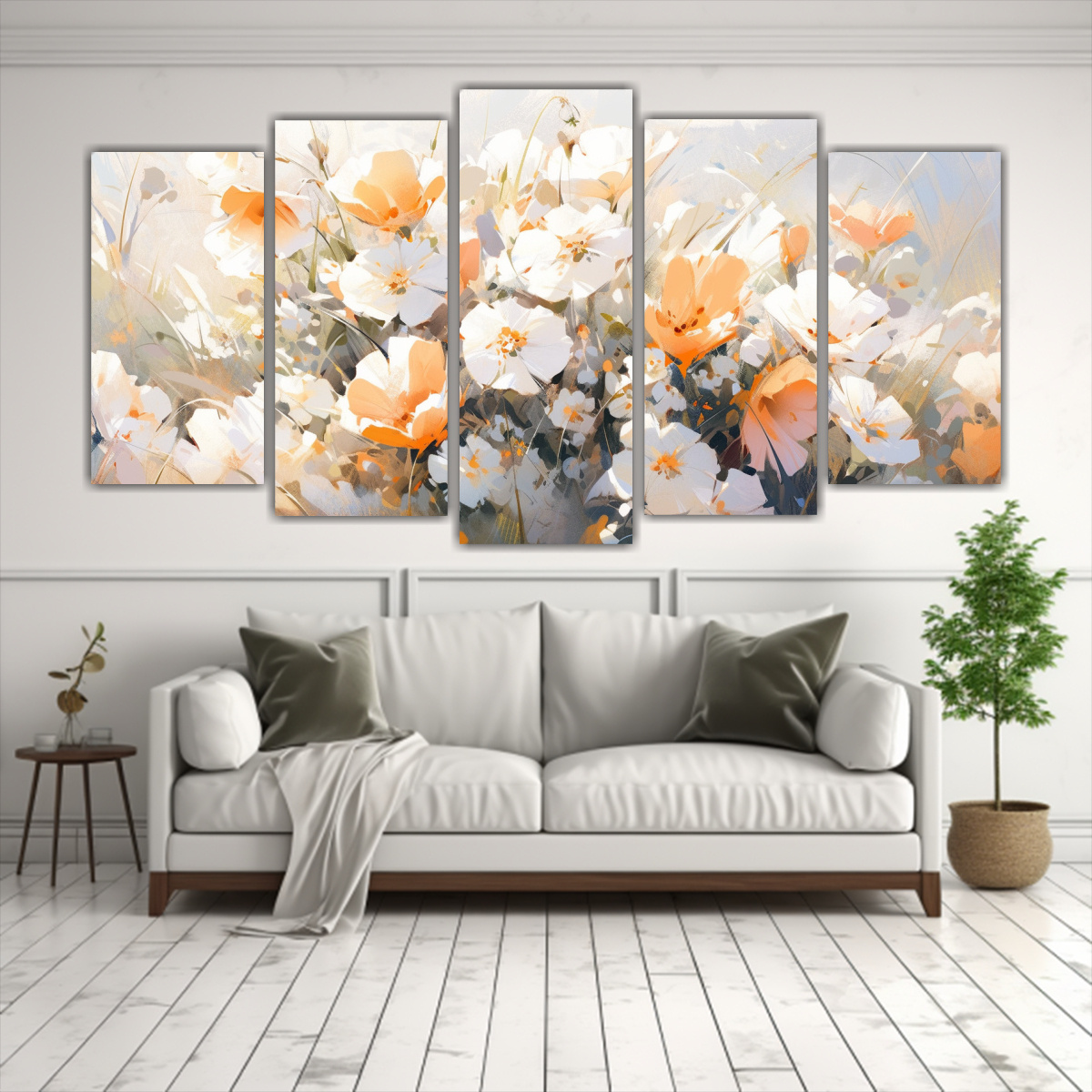 FLORES EN TONOS INTENSOS: A CUADRO DE FLORES 100X50 CM - 2