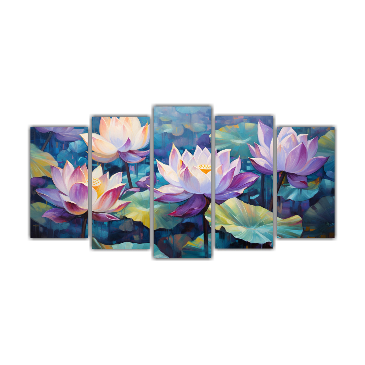 PINTURAS ABSTRACTAS DE FLORES DE LOTO PÚRPURA Y 100X50 CM - 1