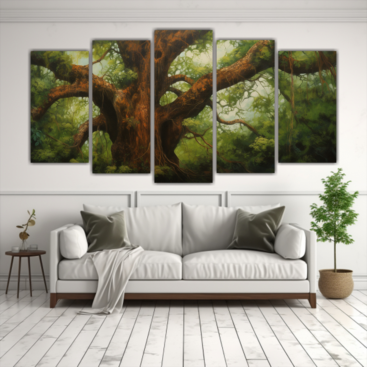PINTURAS ABSTRACTAS ESTILO ÁRBOL KAURI, CONJUNTO 150X75 CM - 2