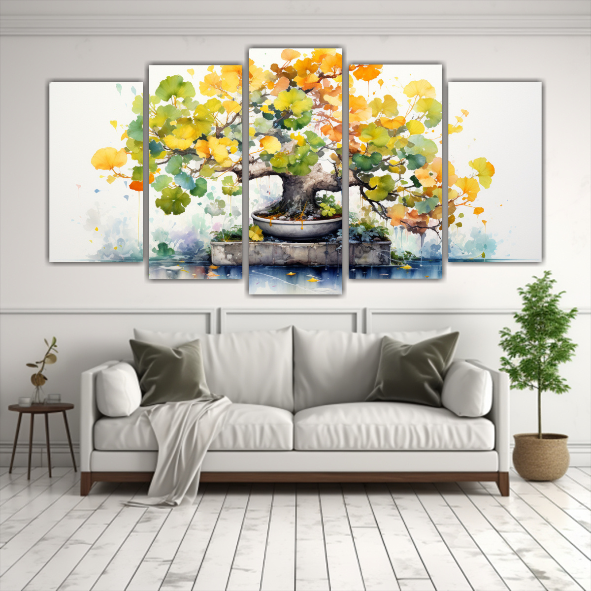 PINTURAS DECORATIVAS DE SET 5 CANVAS ABSTRACTO 100X50 CM - 2