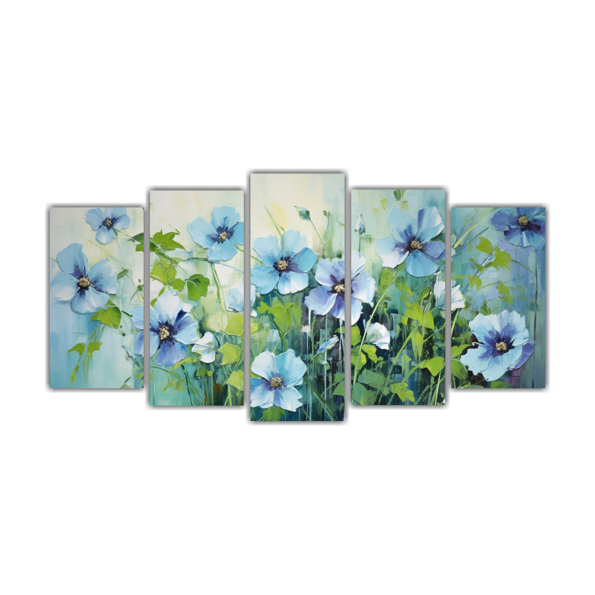 CUADRO DE DECORACIÓN EN RELIEVE DE FLORES VERDES 100X50 CM - 1