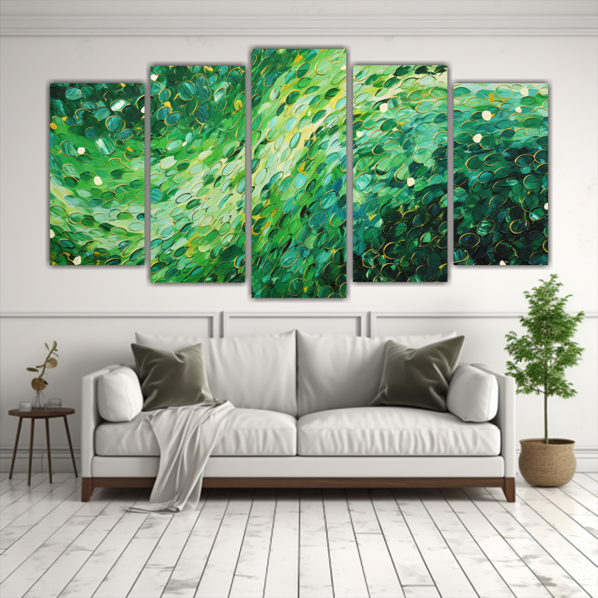 CONJUNTO DE 5 CUADROS DE COMPOSICIÓN LINEAL 100X50 CM - 2