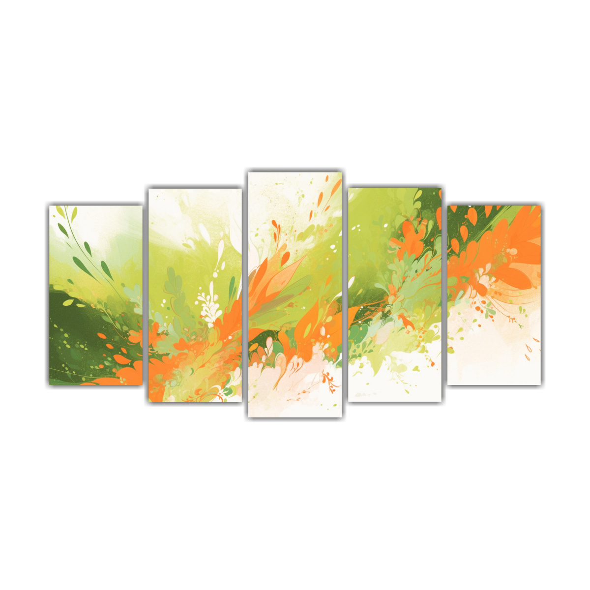 SET 5 CUADROS DE TELA MOVIMIENTO RIQUEZA VISUAL 250X125 CM - 1