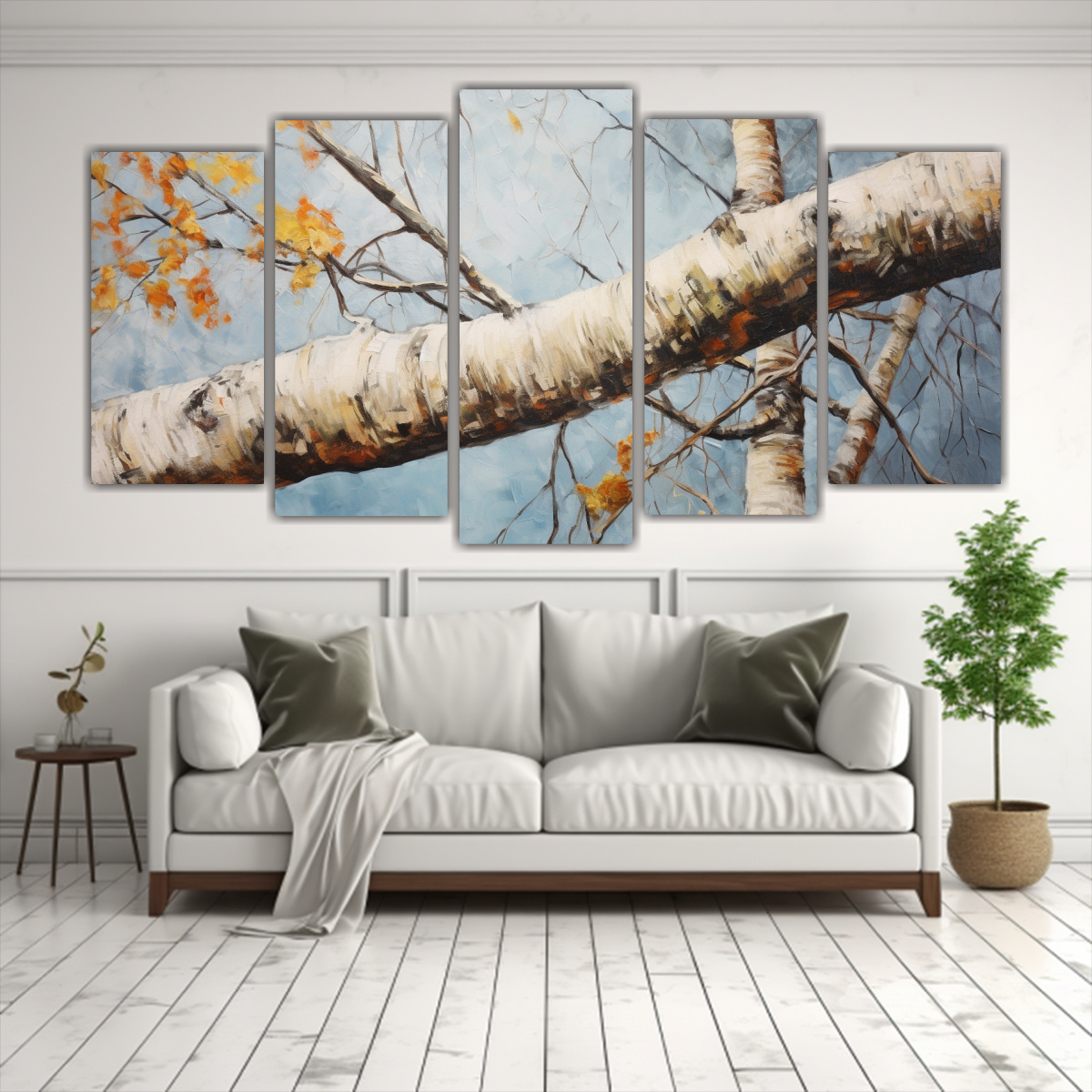 PINTURA ABSTRACTA DE UN ABEDUL: DETALLE ALTO 250X125 CM - 2