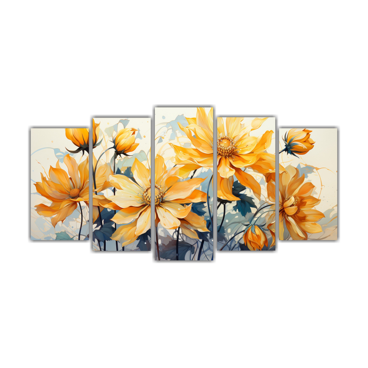 PINTURAS DECORATIVAS DE FLORES CRISANTEMOS EN 200X100 CM - 1