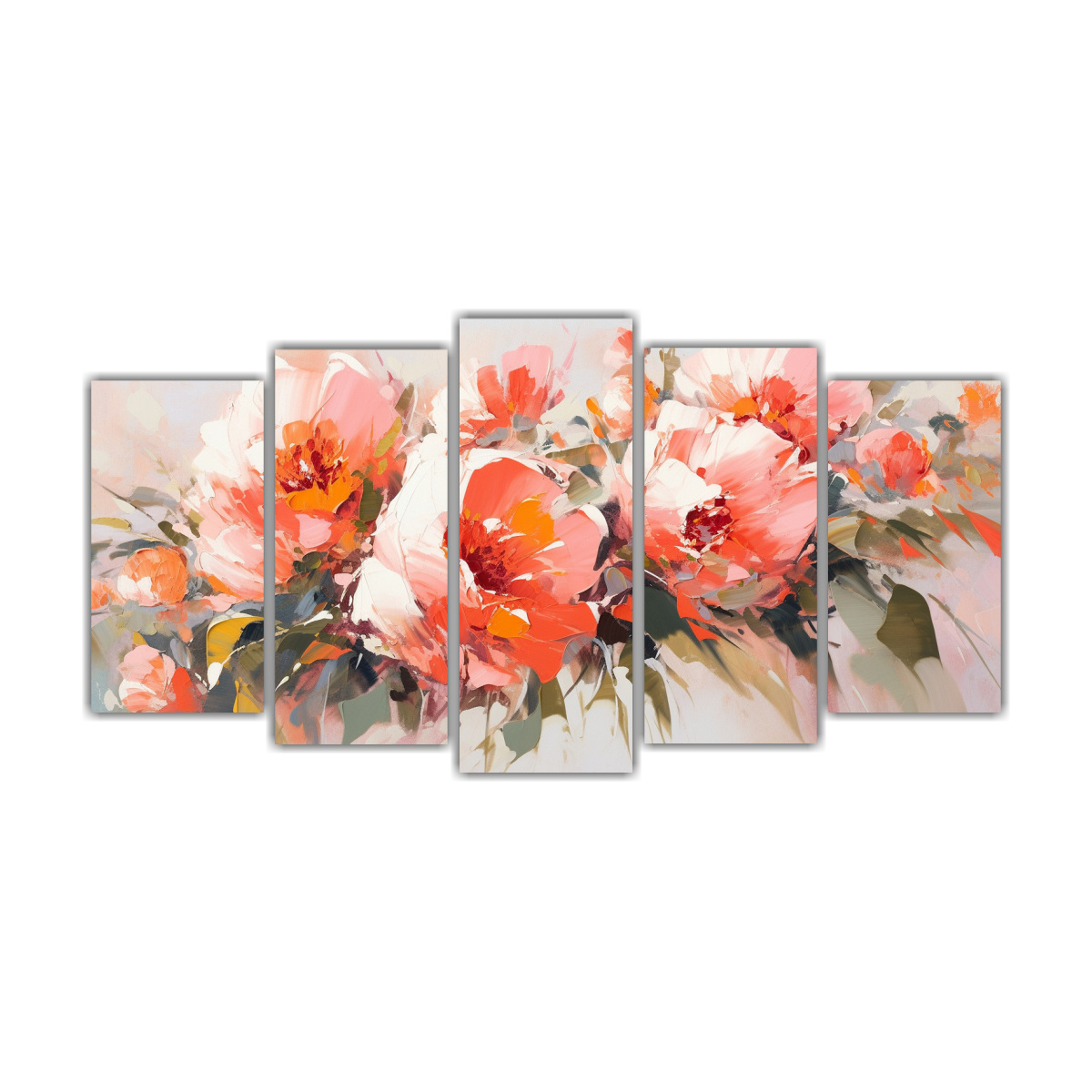 PINTURA DE FLORES EN LONA EN COLORES NARANJA Y 200X100 CM - 1