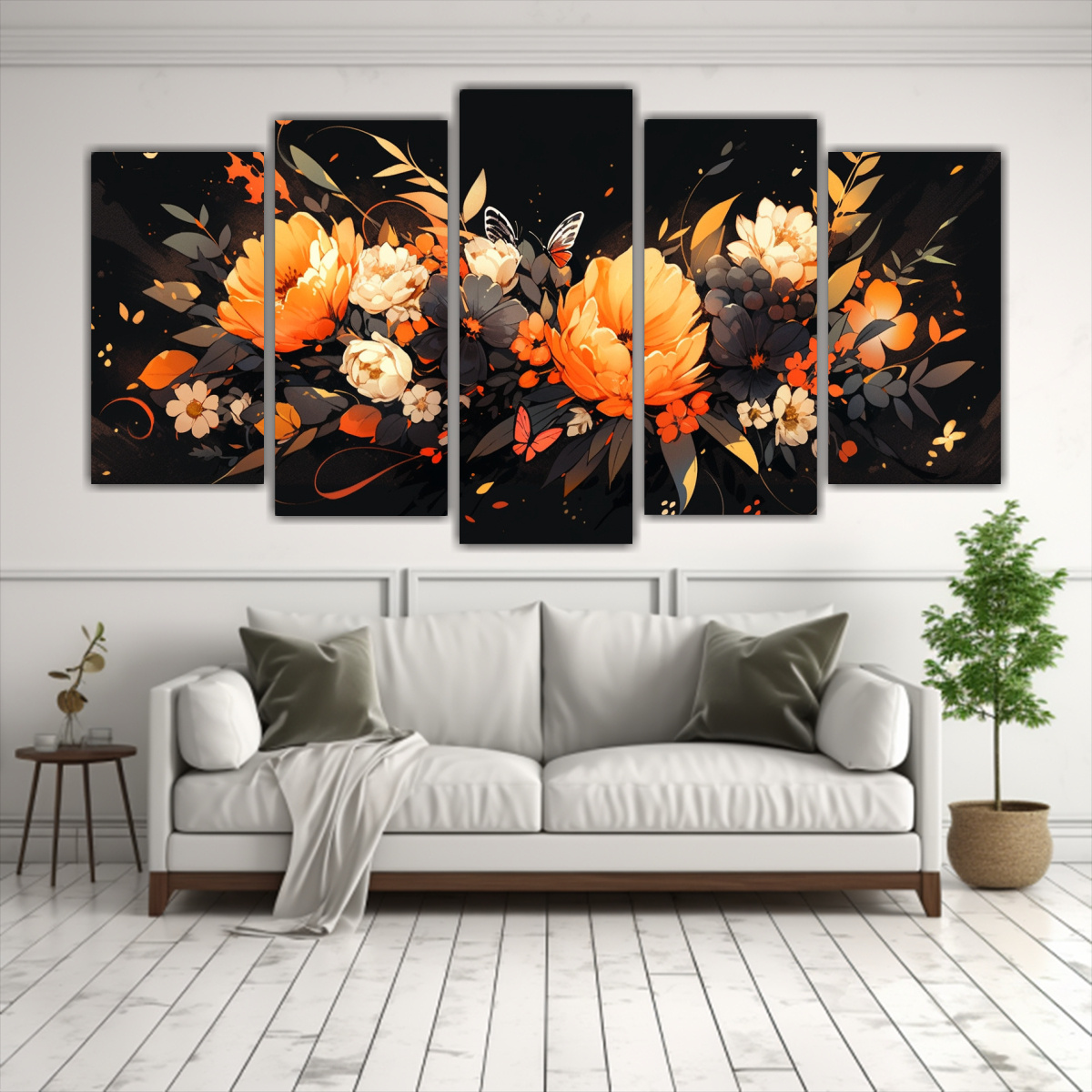ARTES DE PARED CALIDOS EN GAMA DE COLORES NARANJA 250X125 CM - 2
