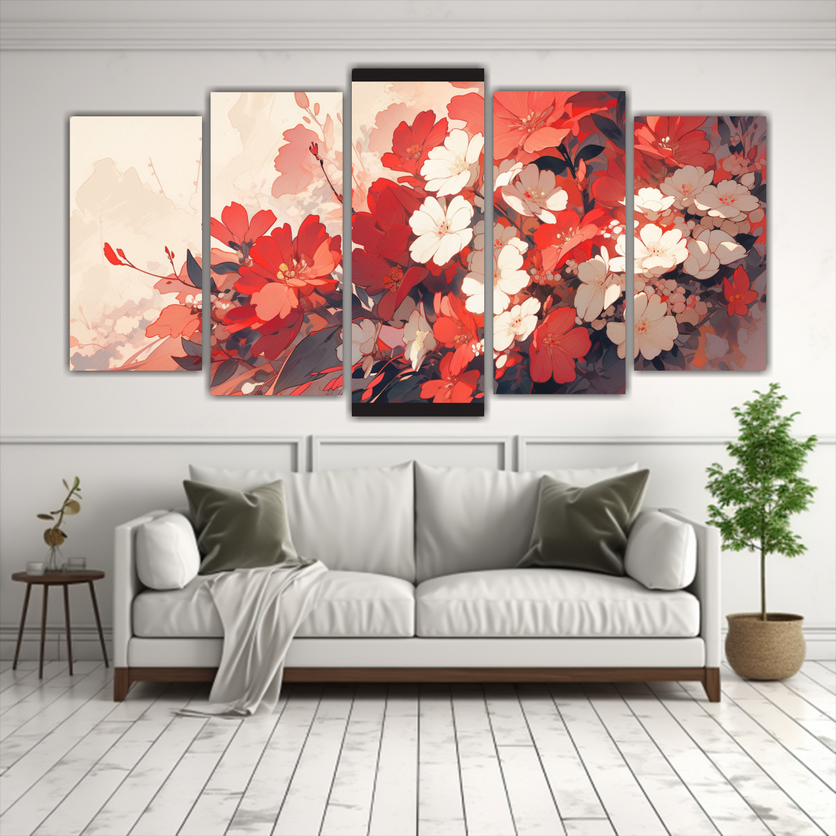 PINTURAS DECORATIVAS ESTILO NEONOIR BLANCO Y ROJO 250X125 CM - 2