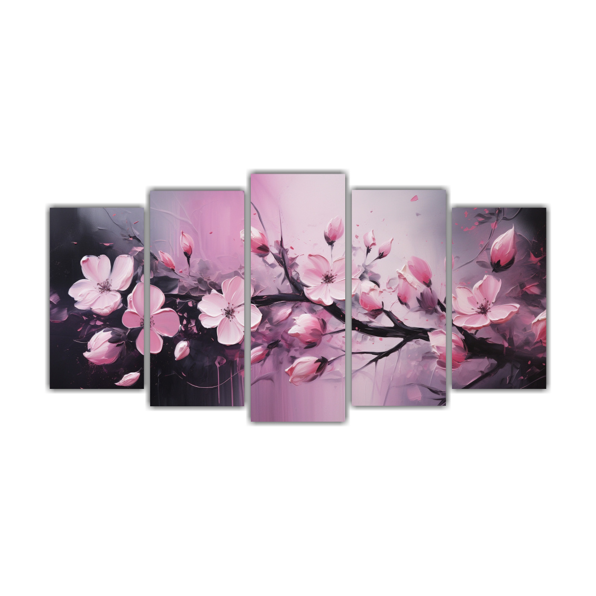 PINTURA DE FLORES EN LIENZO HORIZONTAL EN TONOS 100X50 CM - 1