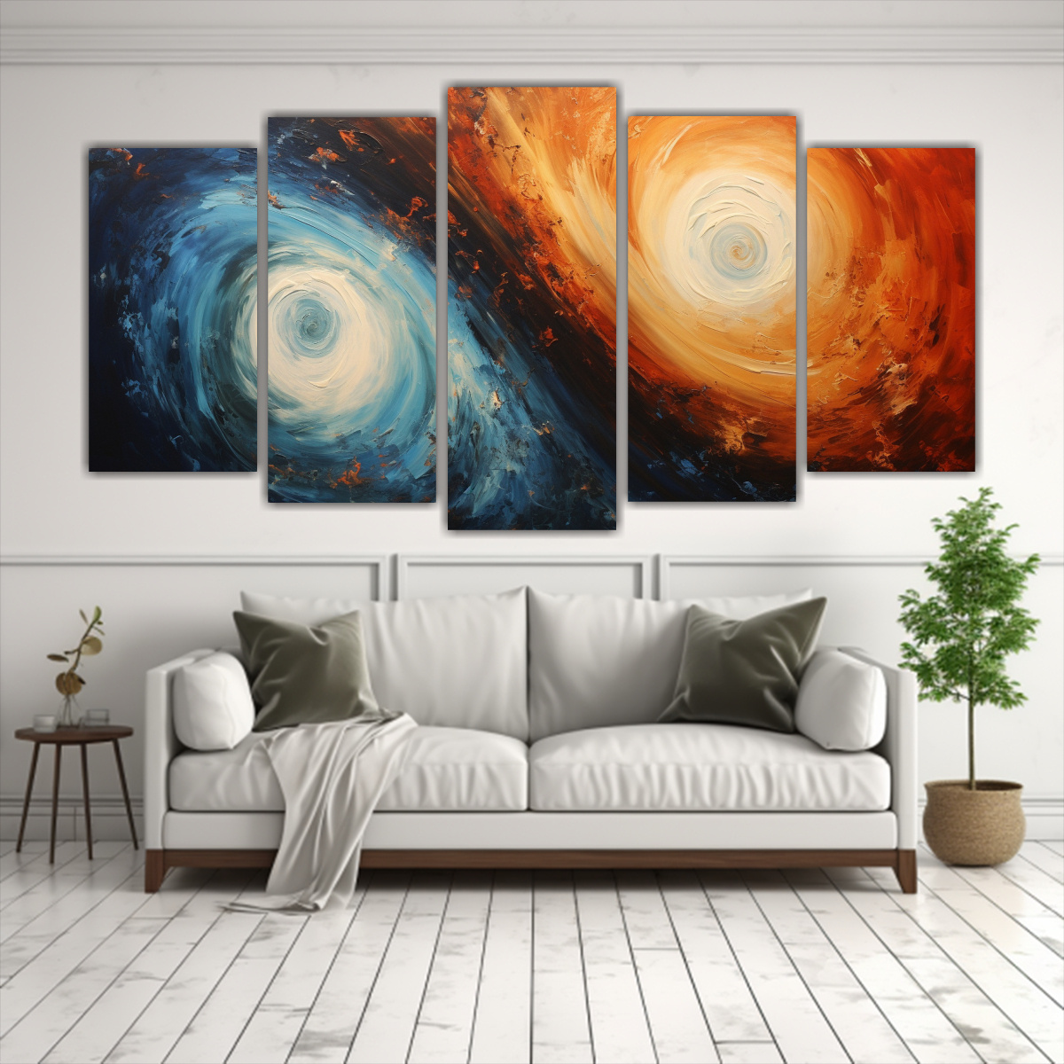 CUADROS MOVIMIENTO VITALIDAD DOS REMOLINOS DE 250X125 CM - 2