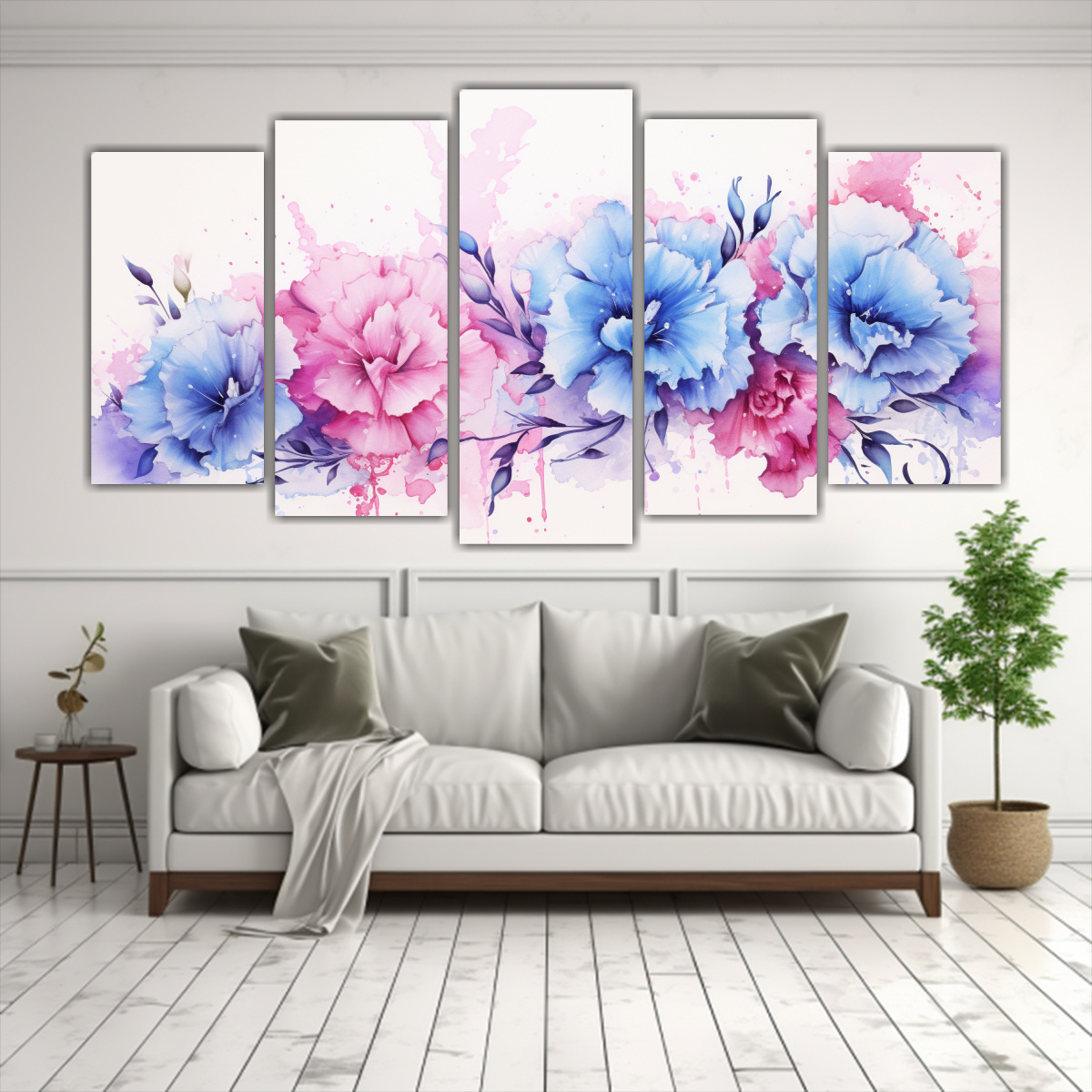 ARTES DE PARED VANGUARDIA AMAPOLAS ROSAS Y AZULES 200X100 CM - 2