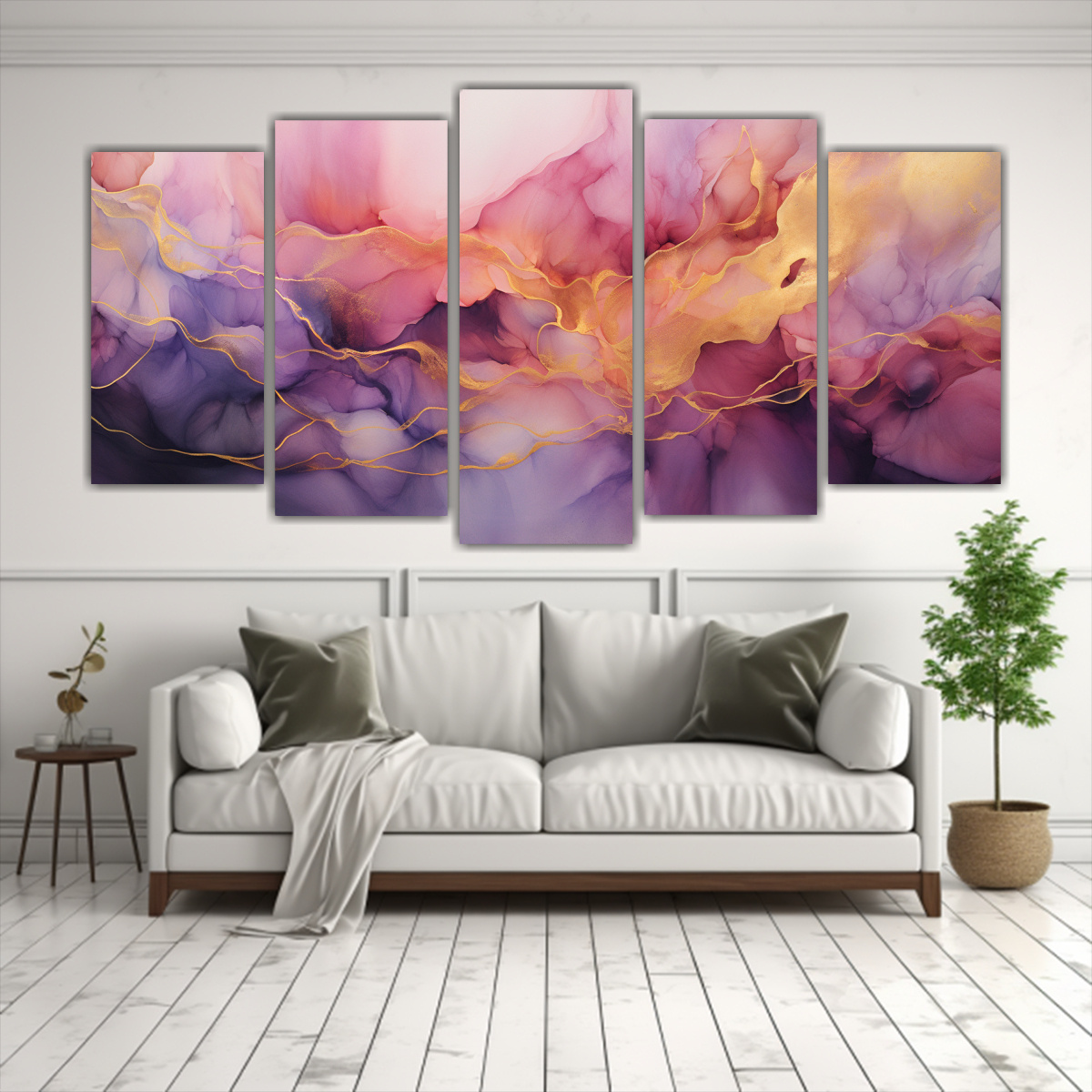 PINTURA ABSTRACTA DE ARMONÍA CROMÁTICA EN TONOS 100X50 CM - 2