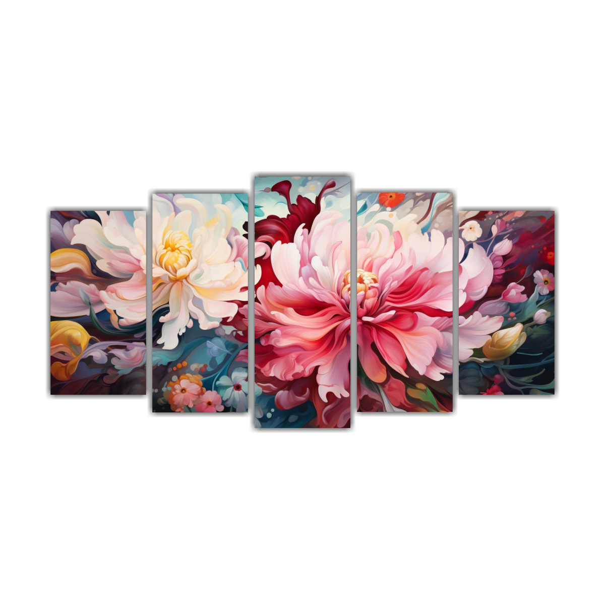 CONJUNTO DE 5 LIENZOS DE TELA CON TEMÁTICA DE 250X125 CM - 1
