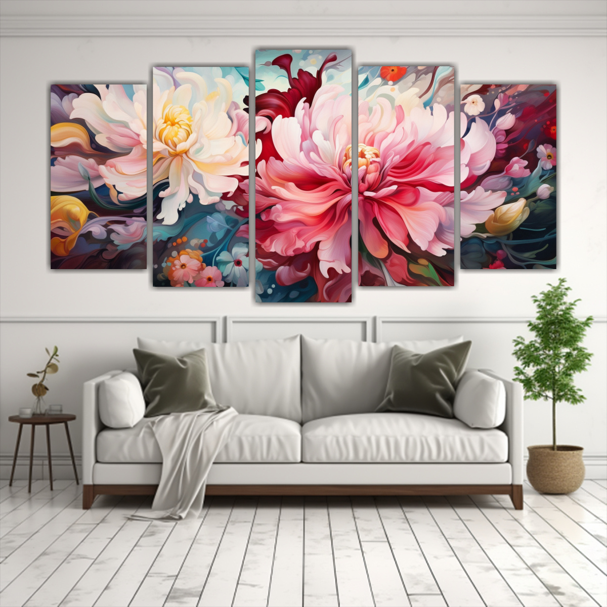 CONJUNTO DE 5 LIENZOS DE TELA CON TEMÁTICA DE 250X125 CM - 2