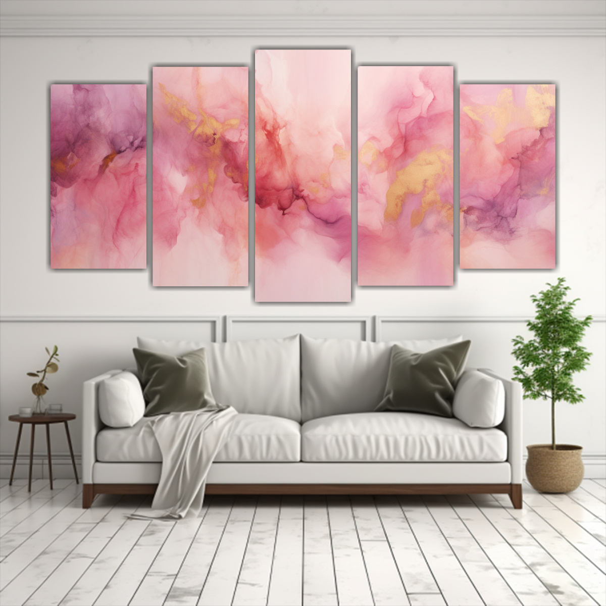 CUADROS DE DISEÑO PARA OFICINA CON COLORES ROSA, 150X75 CM - 2