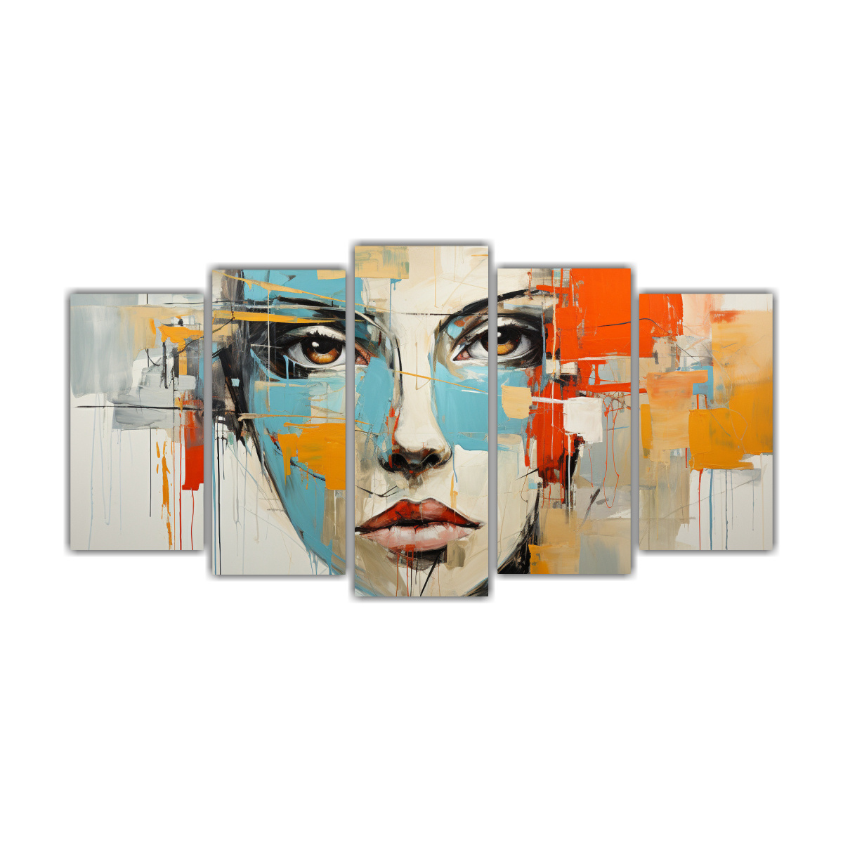 ARTES ACUARELA: ROBOT FACE ABSTRACT EXPRESSIONISM 200X100 CM - 1