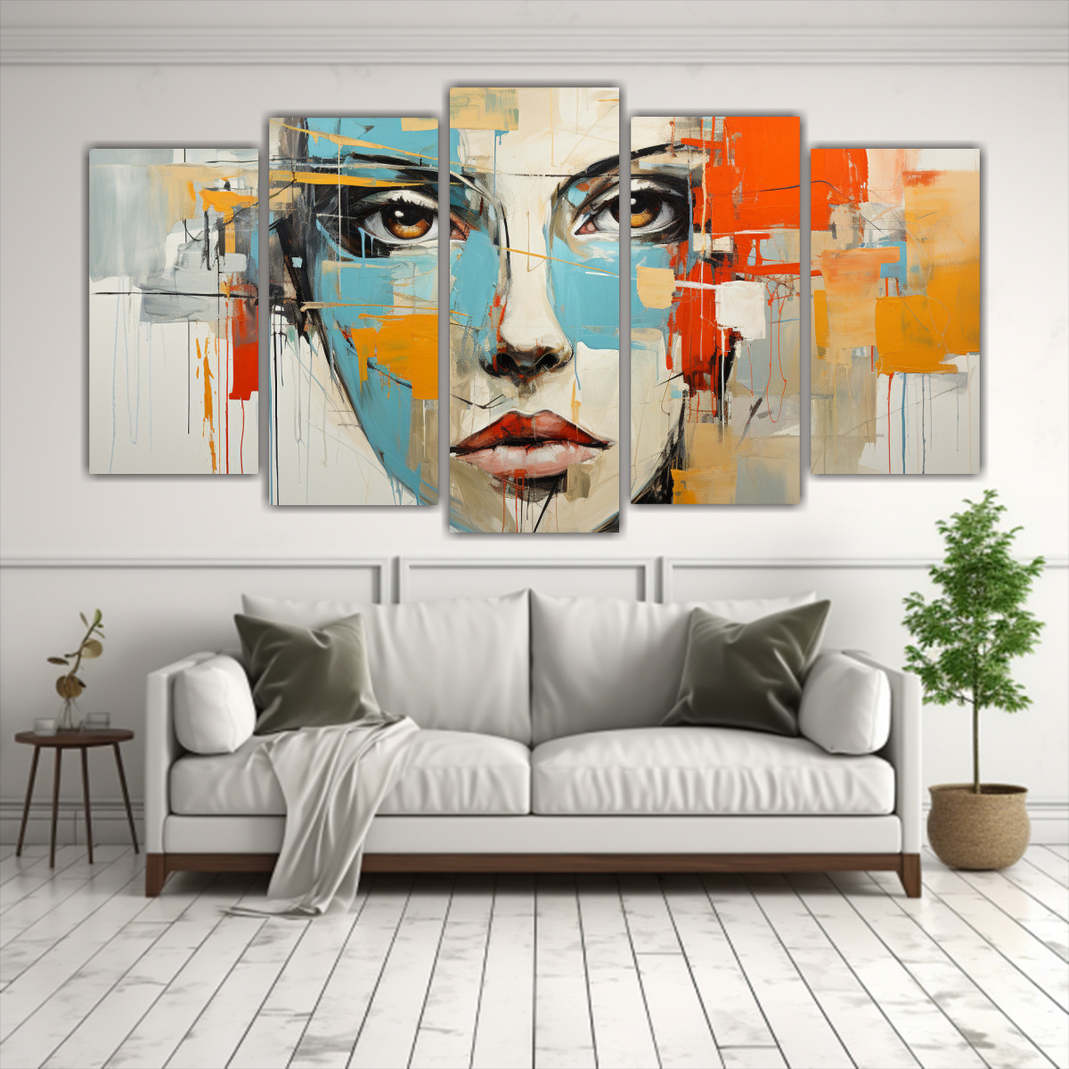 ARTES ACUARELA: ROBOT FACE ABSTRACT EXPRESSIONISM 200X100 CM - 2