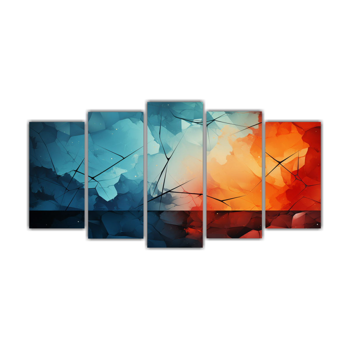 CINCO COMPOSICIONES INSPIRADORAS EN ABSTRACTO: 150X75 CM - 1