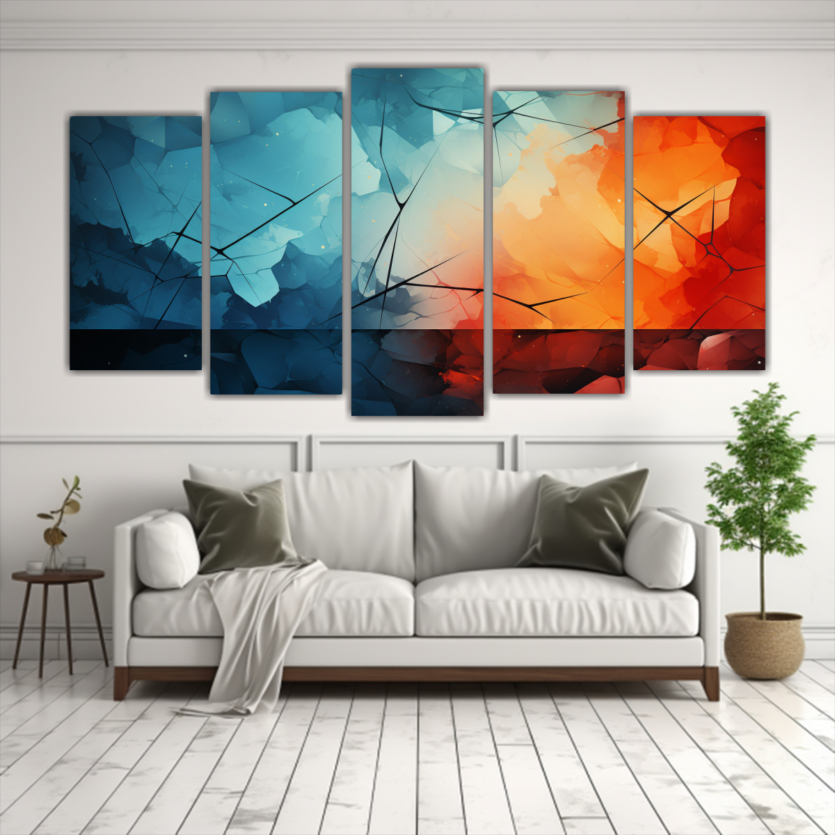 CINCO COMPOSICIONES INSPIRADORAS EN ABSTRACTO: 150X75 CM - 2
