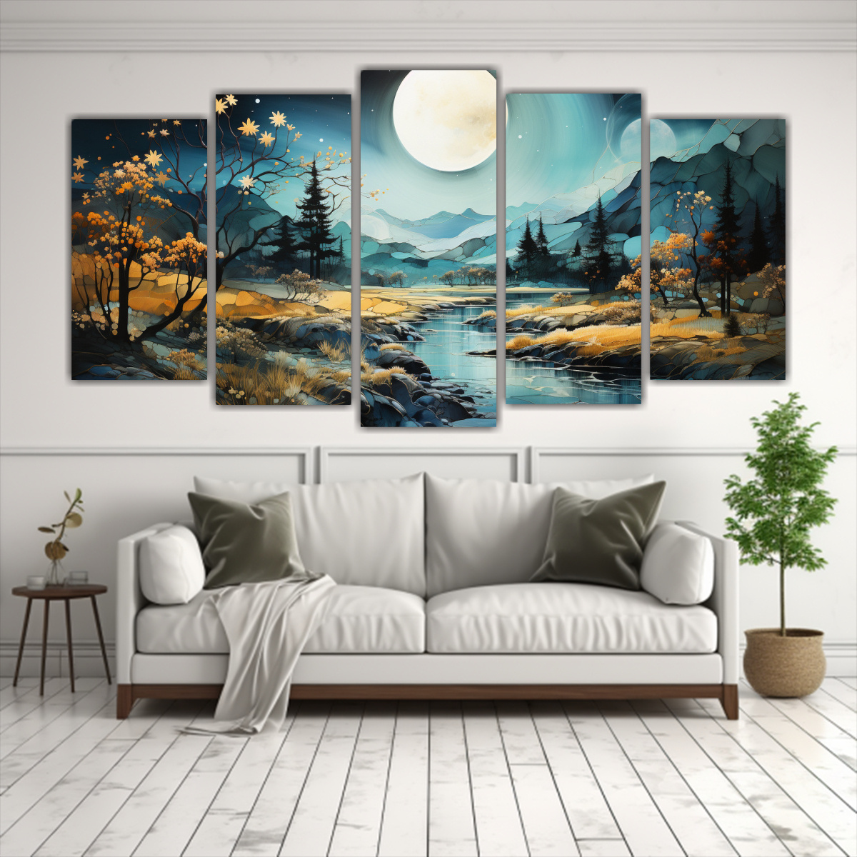 CUADRO FOTOGRÁFICO MONTAÑAS CON LUNA Y VITALIDAD 250X125 CM - 2