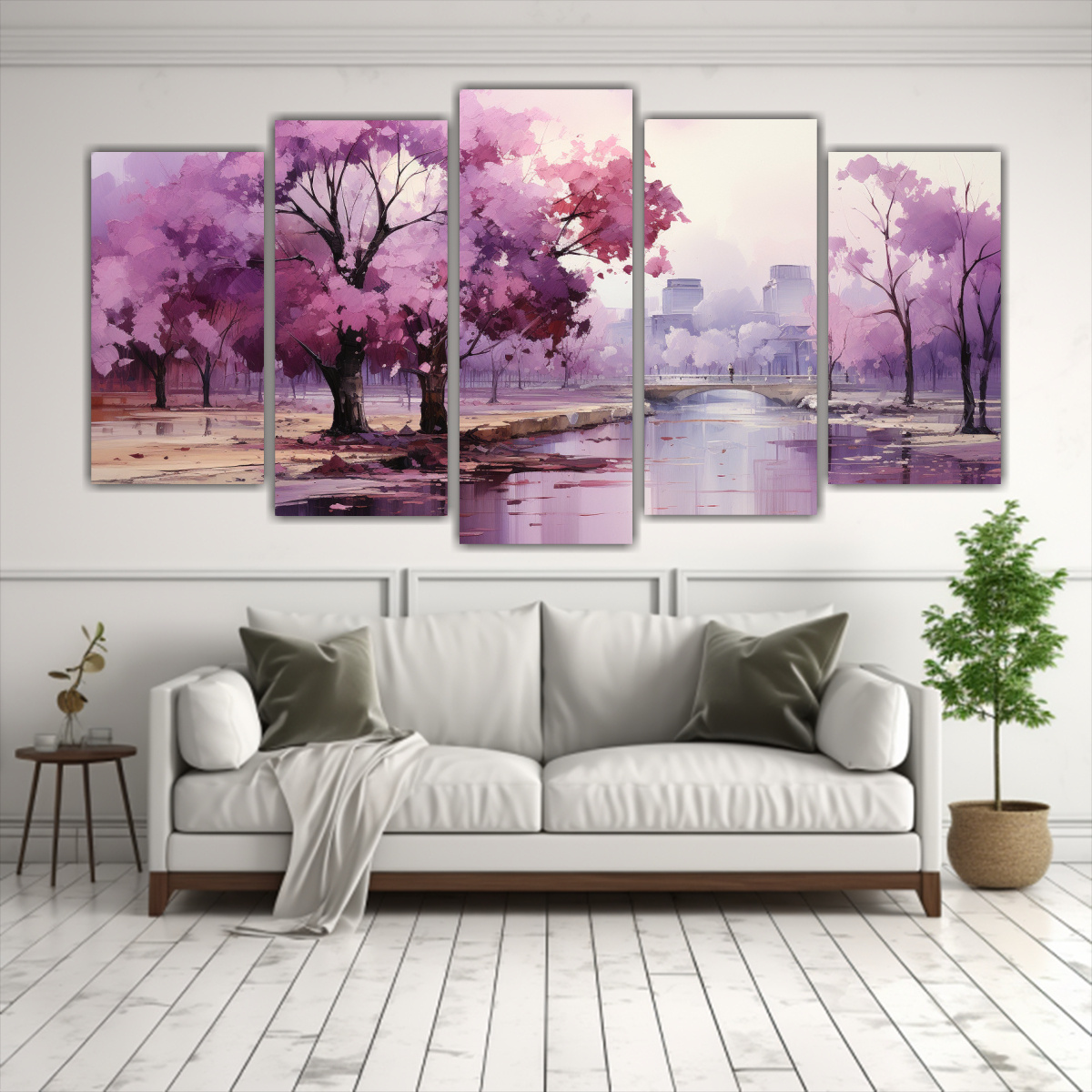 CONJUNTO 5 CUADROS INSPIRACIÓN LLAMATIVO PINTURA 200X100 CM - 2