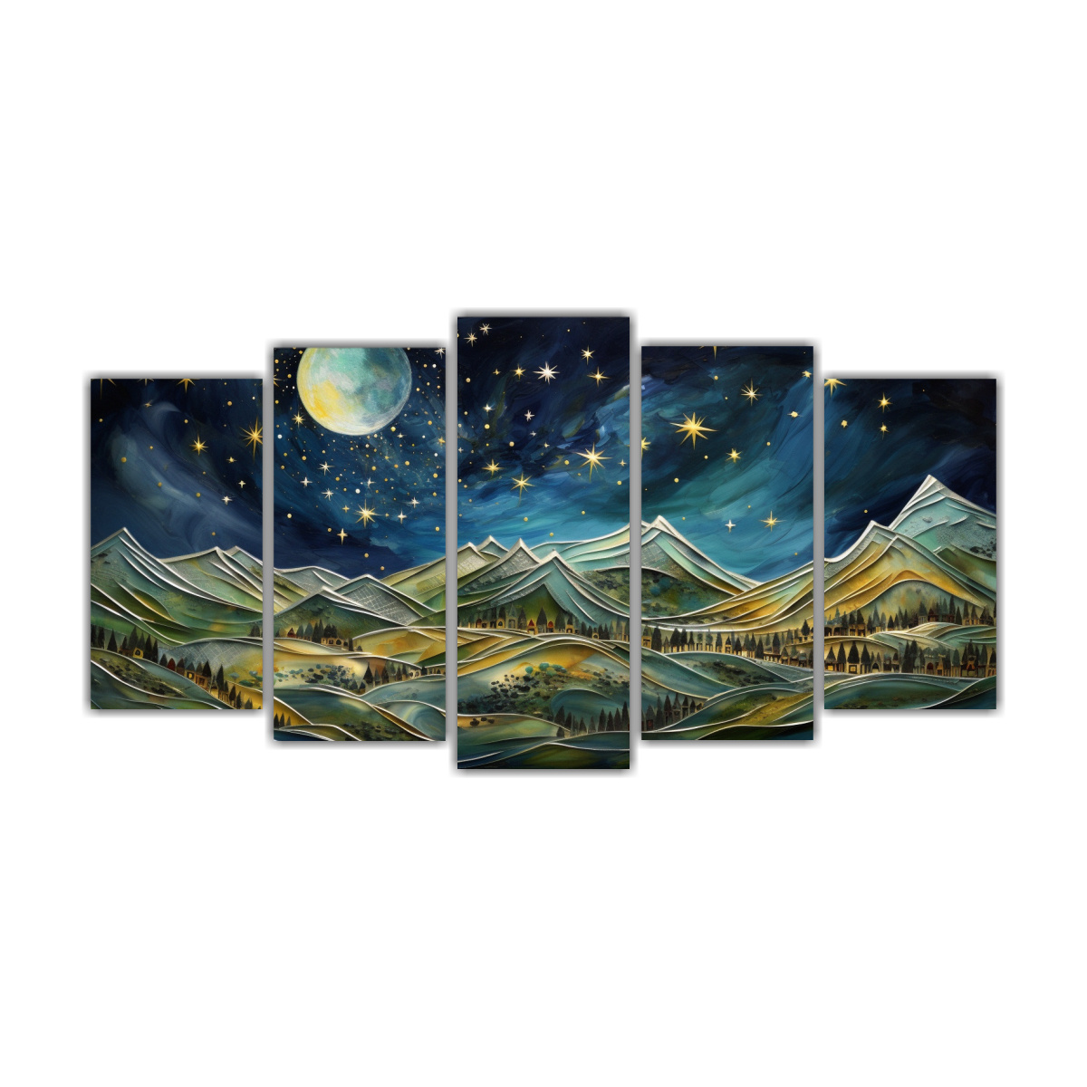 PINTURAS DE DECORACIÓN DE PAISAJES ABSTRACTOS DE 250X125 CM - 1