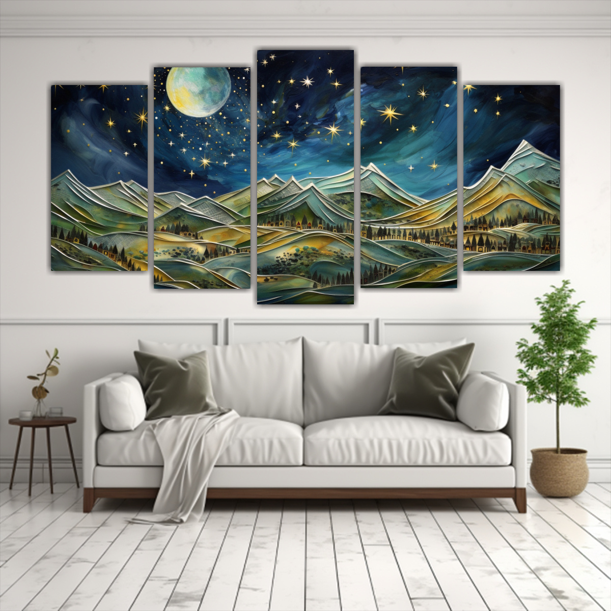 PINTURAS DE DECORACIÓN DE PAISAJES ABSTRACTOS DE 250X125 CM - 2