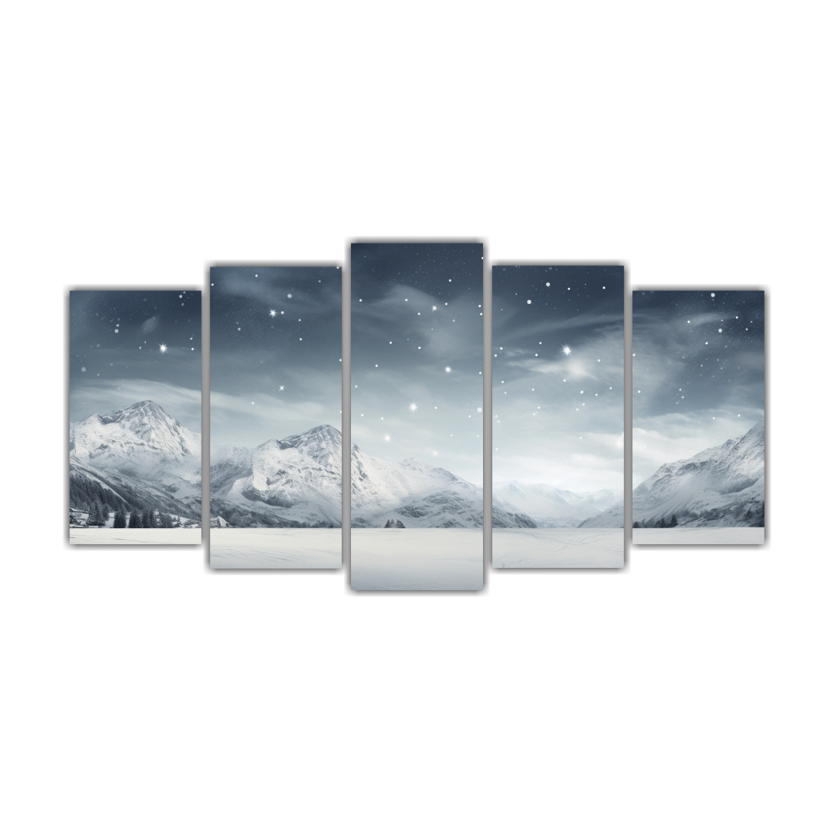 PINTURA DE PAISAJE MONTAÑOSO ELEGANTE CON 150X75 CM - 1