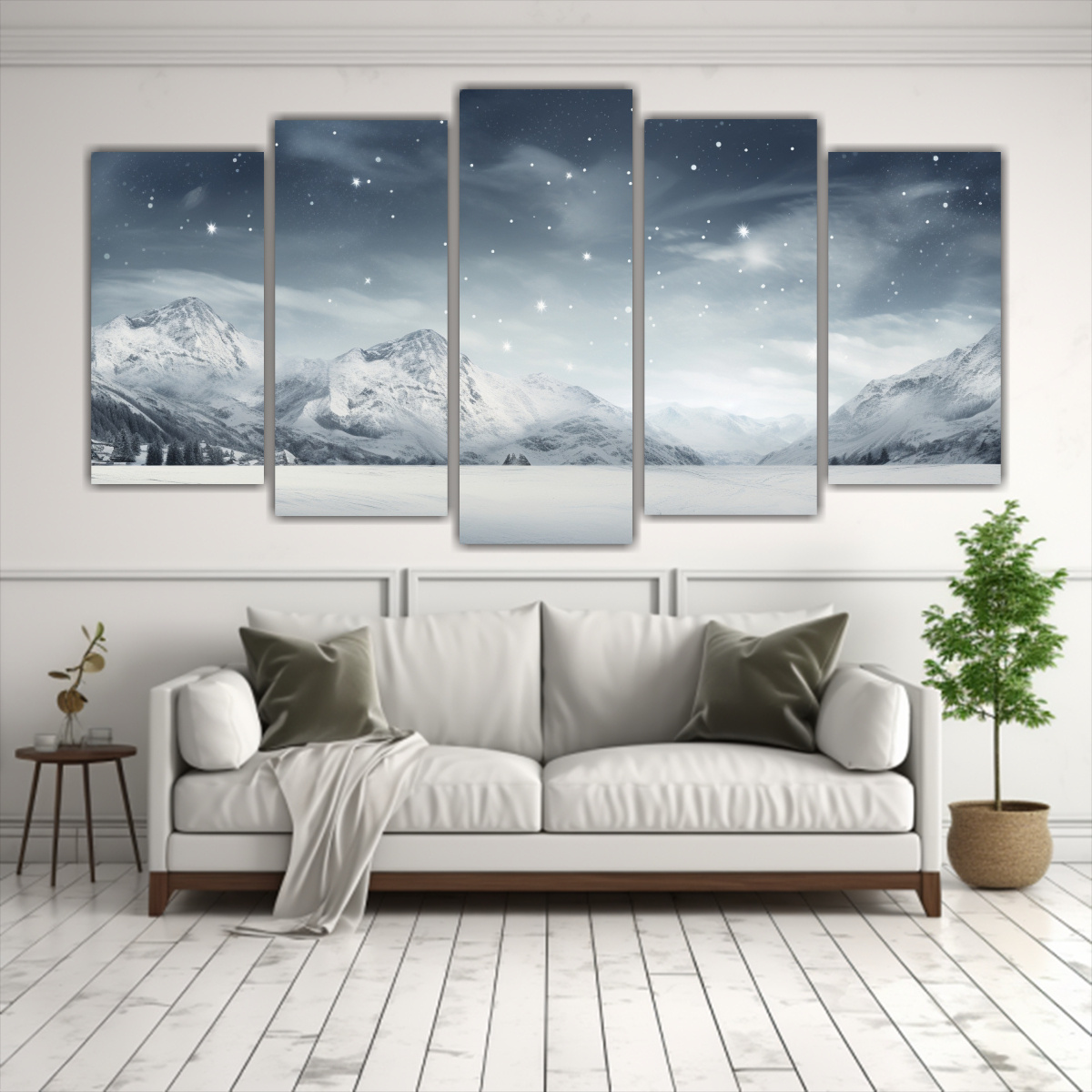PINTURA DE PAISAJE MONTAÑOSO ELEGANTE CON 150X75 CM - 2
