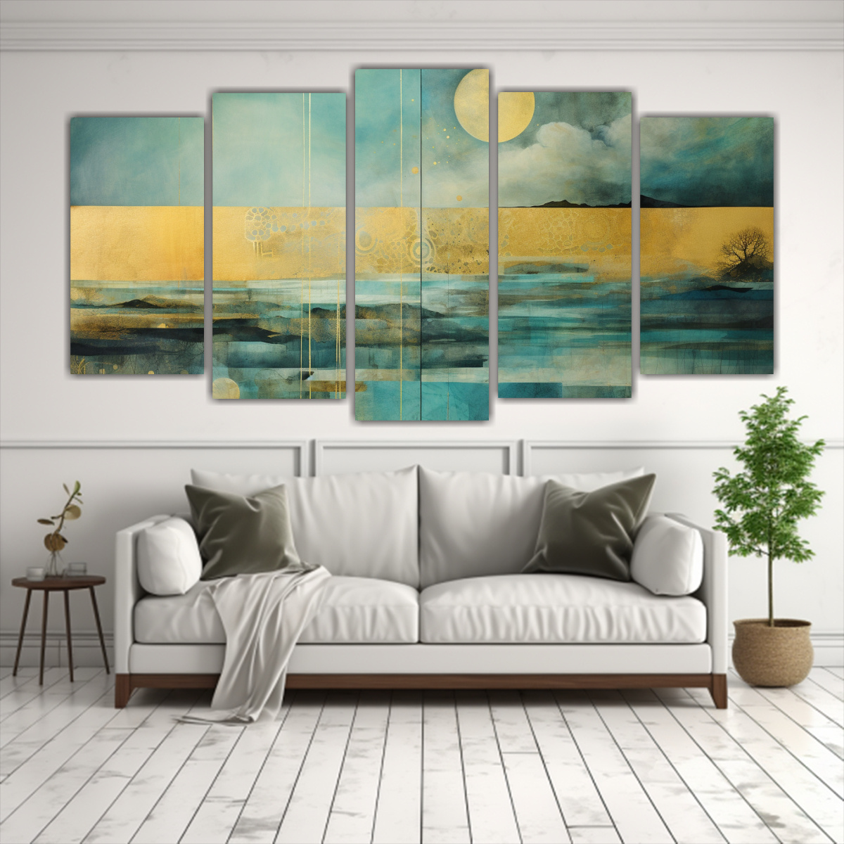 CUADRO LIENZO ALTA CALIDAD PINTURA FANTASÍA SET 100X50 CM - 2