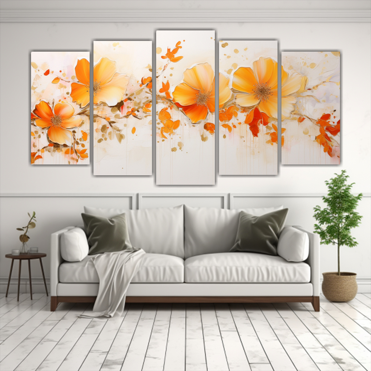 CUADRO LIENZO FORMA ESCENA, PINTURA ACRÍLICA SIN 100X50 CM - 2