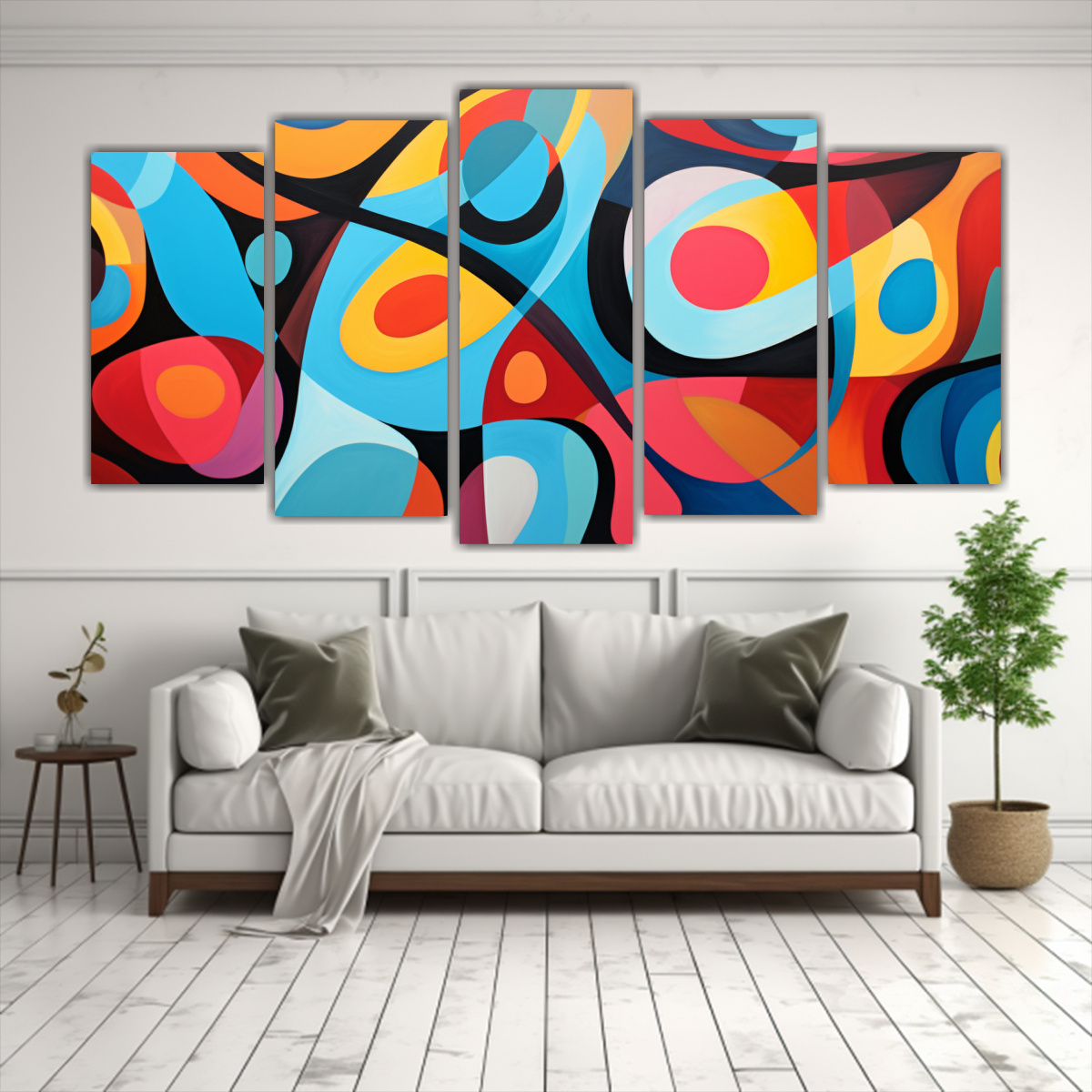 PINTURAS DECORATIVAS CON SET 5 LIENZOS DE 250X125 CM - 2