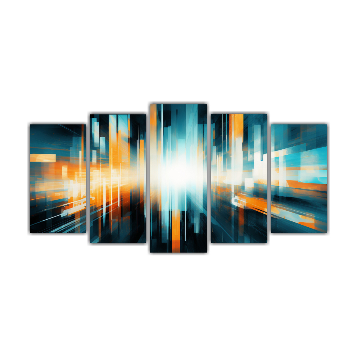 CUADRO ABSTRACTO FUTURISTA DIGITAL ESTILO 100X50 CM - 1