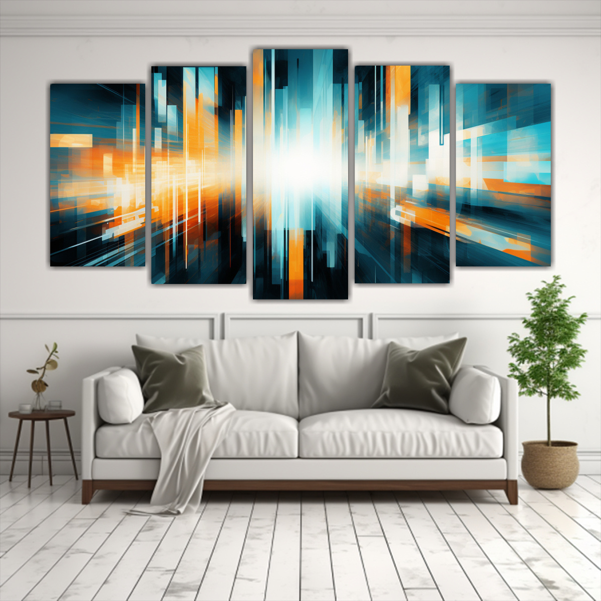 CUADRO ABSTRACTO FUTURISTA DIGITAL ESTILO 100X50 CM - 2