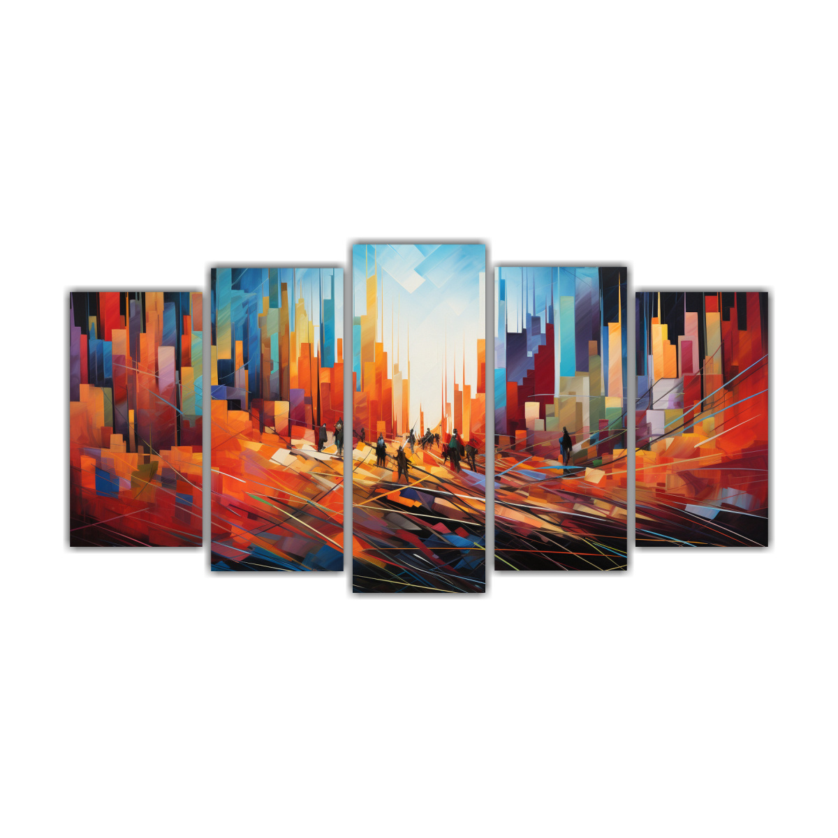 CUADRO ABSTRACTO DE DOS TELAS EN BASTIDOR PARA 100X50 CM - 1