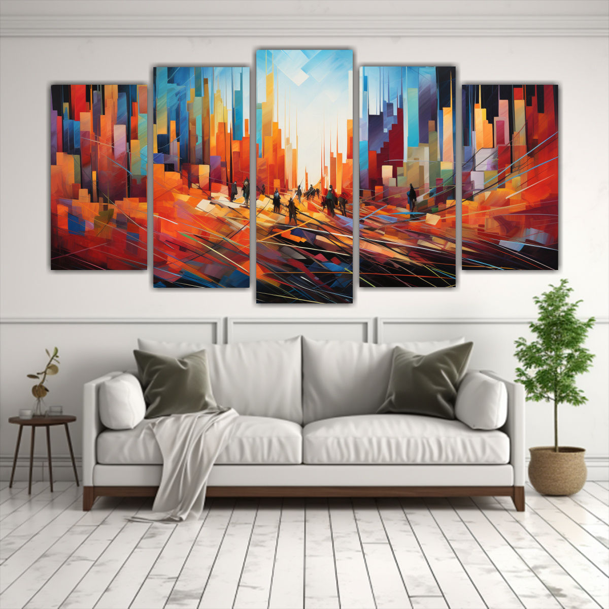 CUADRO ABSTRACTO DE DOS TELAS EN BASTIDOR PARA 100X50 CM - 2
