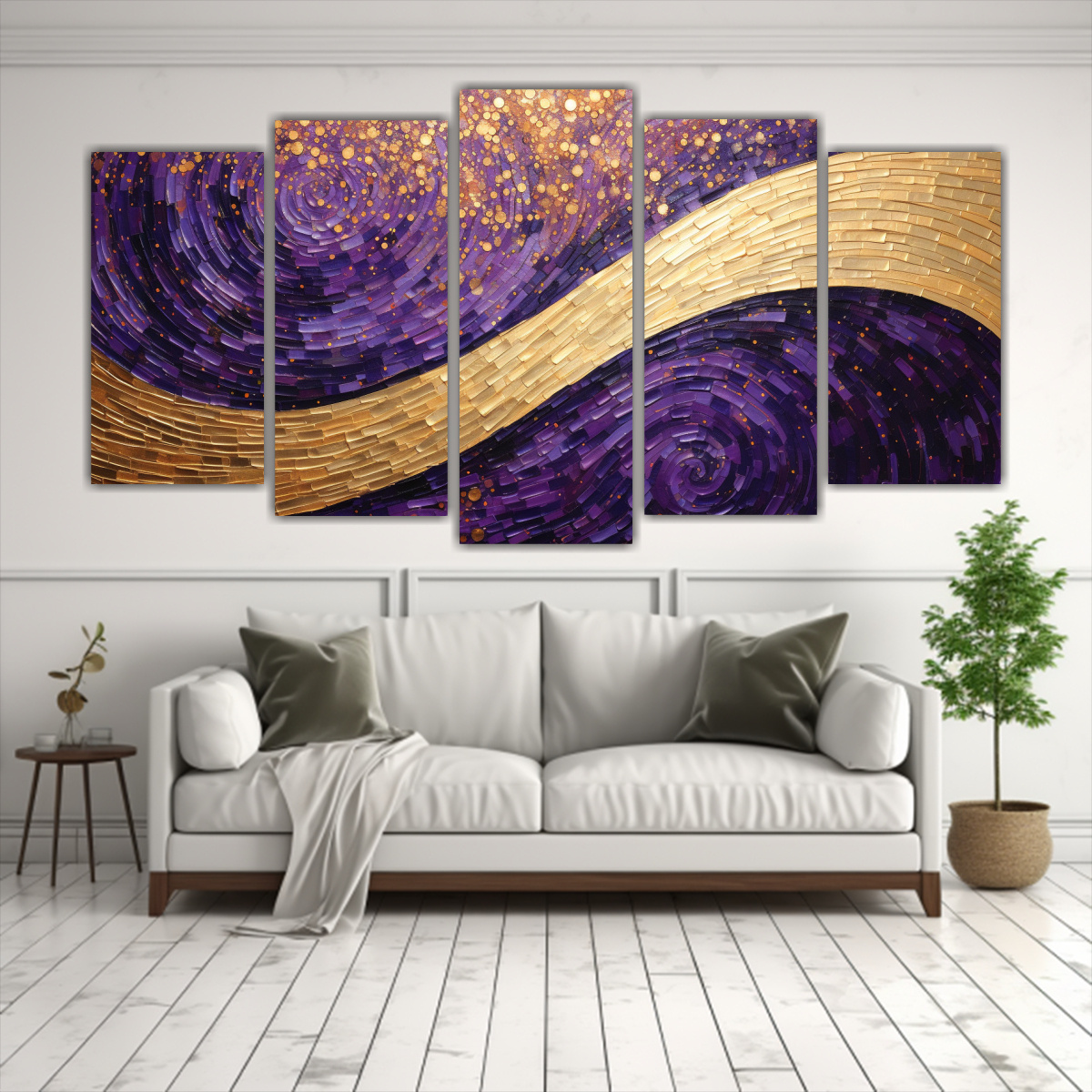 CONJUNTO 5 CUADROS ESPECTACULAR HOGAR DECO ESTILO 150X75 CM - 2