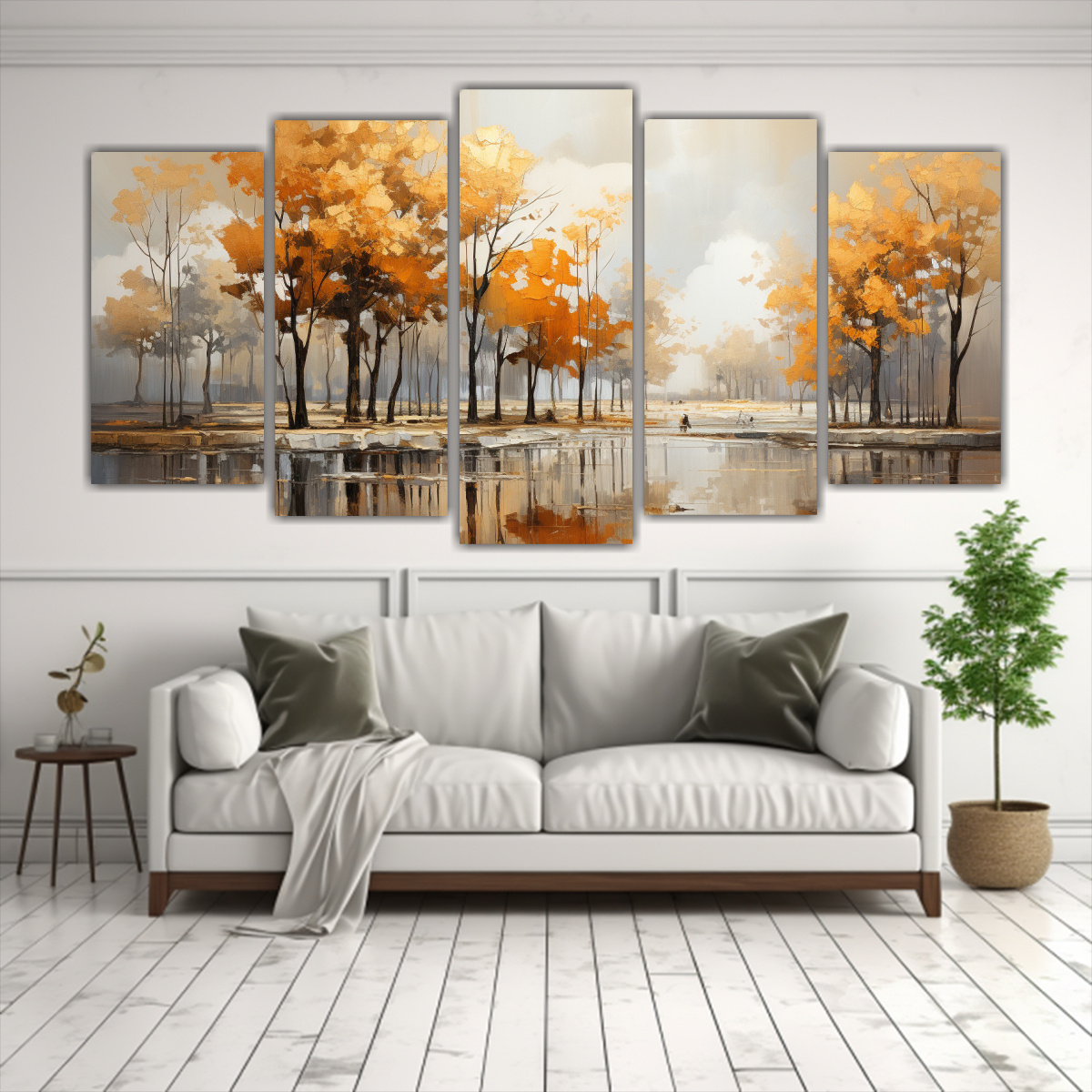 CONJUNTO 5 CUADROS DECORACIÓN ESQUEMA PINTURA 200X100 CM - 2