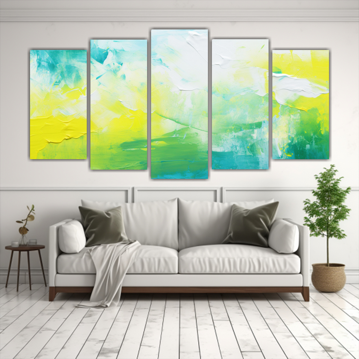 CUADROS CUADRO ARMONÍA AMARILLO VERDE AZUL Y 100X50 CM - 2