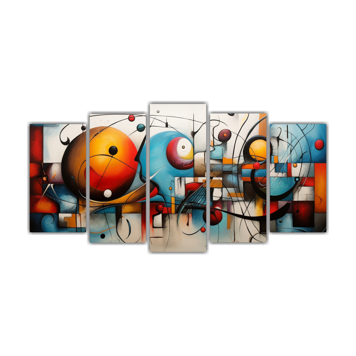 CONJUNTO 5 CUADROS CONCEPTUAL CALMA ARTE 200X100 CM - 1