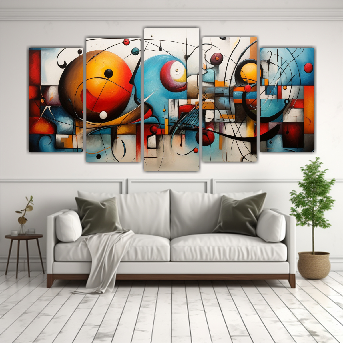 CONJUNTO 5 CUADROS CONCEPTUAL CALMA ARTE 200X100 CM - 2