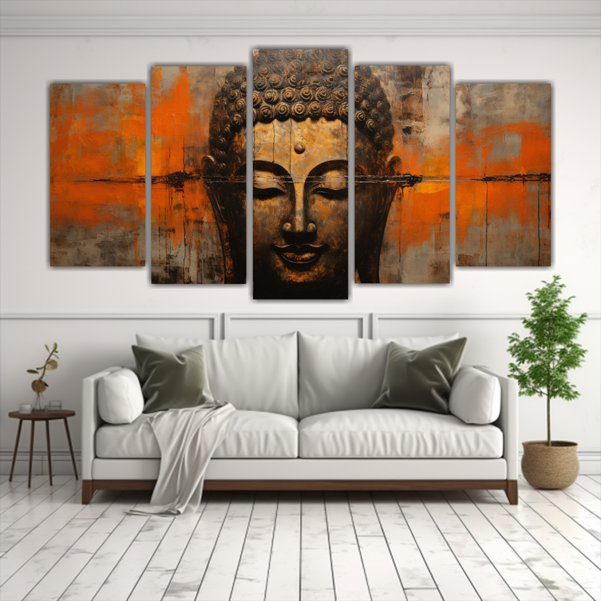 SET DE 5 CUADROS CREATIVA PROTAGONISMO BUDDHA 200X100 CM - 2