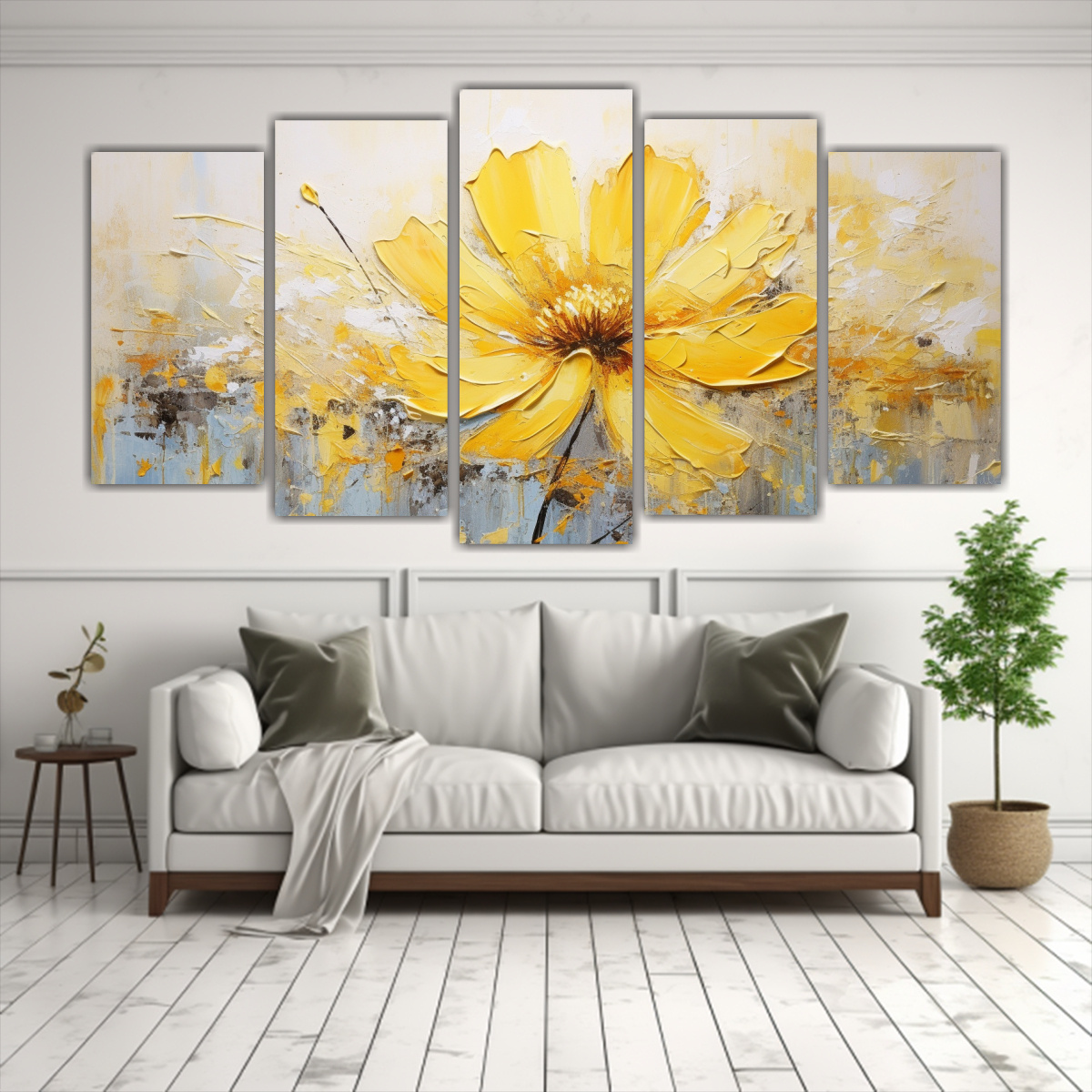 CUADRO DE PARED BELLEZA NATURAL PINTURA FLORAL 250X125 CM - 2