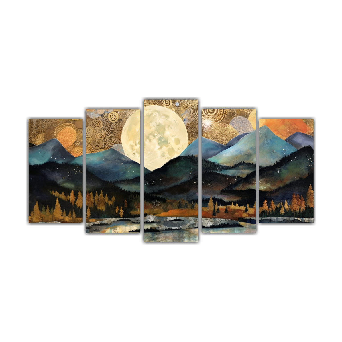 CUADRO CINCO ARTES CALIDOS CULTURAR CON LUNA Y 200X100 CM - 1