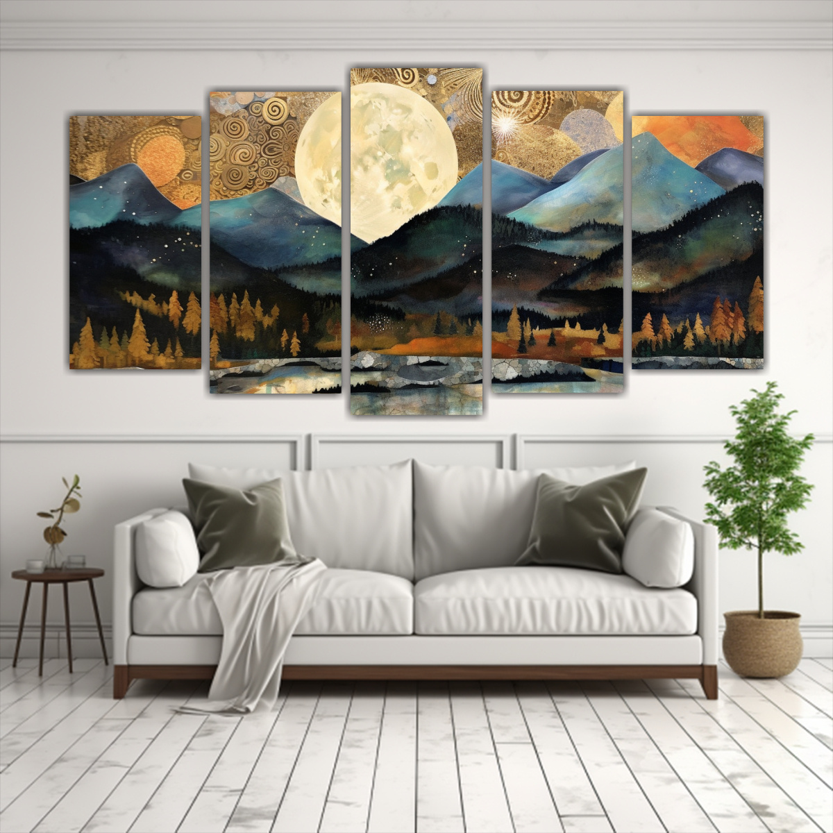 CUADRO CINCO ARTES CALIDOS CULTURAR CON LUNA Y 200X100 CM - 2