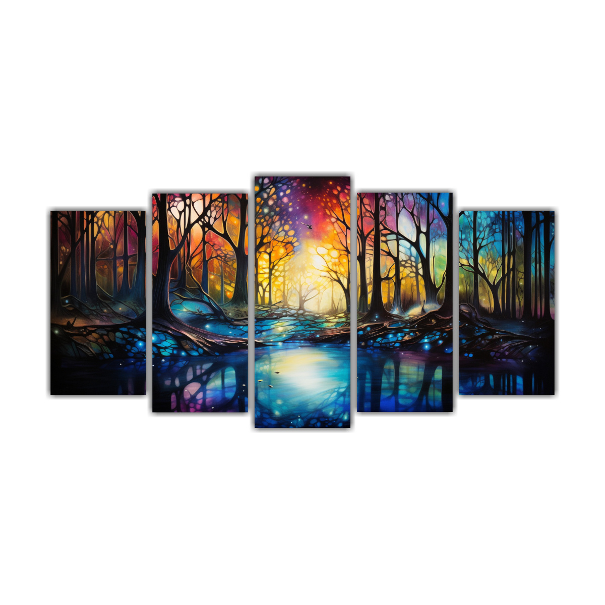 CONJUNTO 5 CUADROS COLORES IMPACTO VISUAL 150X75 CM - 1